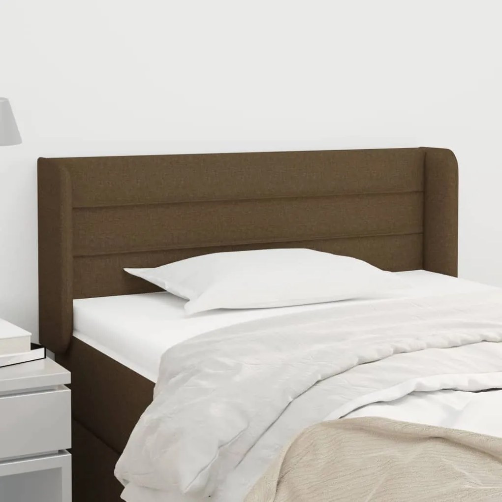 vidaXL Κεφαλάρι με Πτερύγια Σκούρο Καφέ 83x16x78/88 εκ. Υφασμάτινο