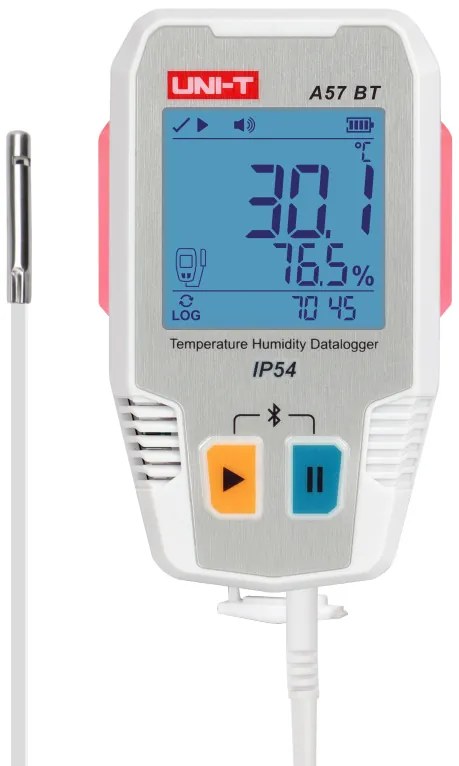 UNI-T ψηφιακό θερμόμετρο &amp; υγρασιόμετρο A57 BT, -40~85 °C, Bluetooth, IP54