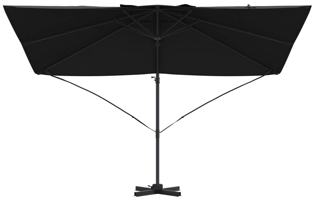 vidaXL Μαύρη Ανεμοτραπέζια Roma 352x251x260 εκ Αλουμίνιο