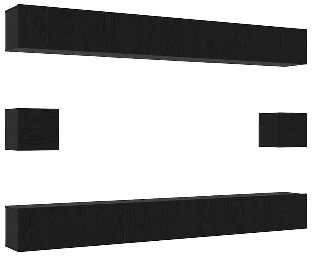 vidaXL Σετ επίπλου τηλεόρασης 8 pcs Μαύρη δρυς 100 x 30 x 30 cm