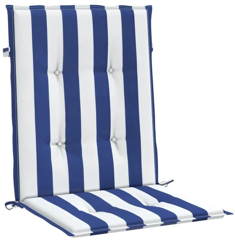 Μαξιλάρια Καρέκλας Χαμ. Πλάτη 2 τεμ. Μπλε/Λευκά Ριγέ Υφασμάτινα - Πολύχρωμο