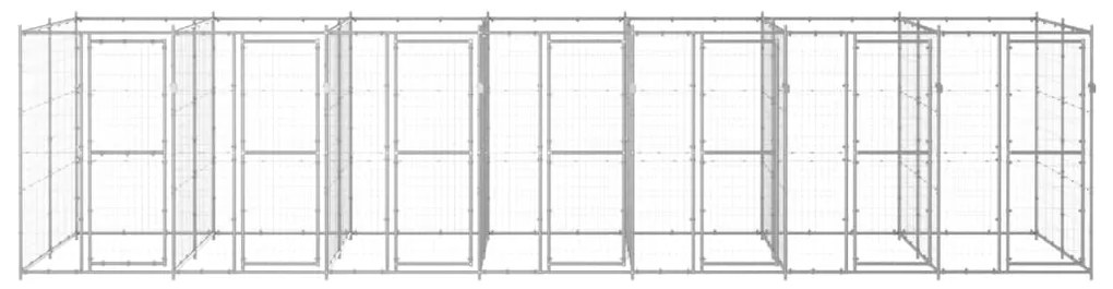 vidaXL Κλουβί Σκύλου Εξωτερικού Χώρου 16,94 μ² από Γαλβανισμένο Χάλυβα