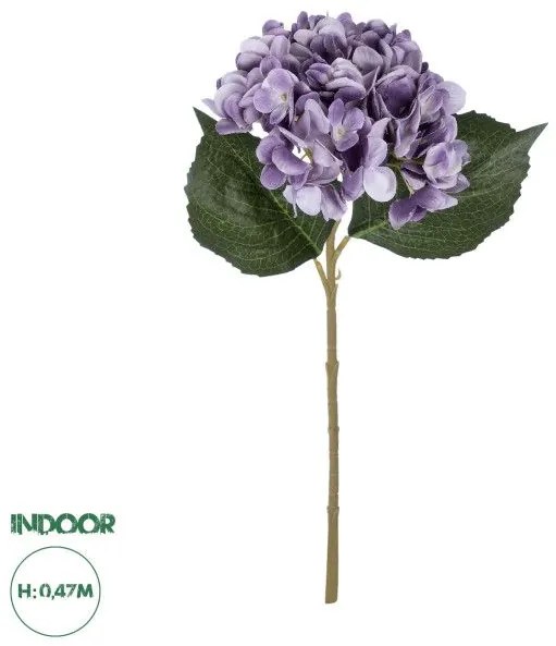 Artificial Garden PURPLE HYDRANGEA BRANCH 21181 Τεχνητό Διακοσμητικό Κλαδί Ορτανσίας Βαθύ Μωβ Y47cm Globostar 21181 Μωβ