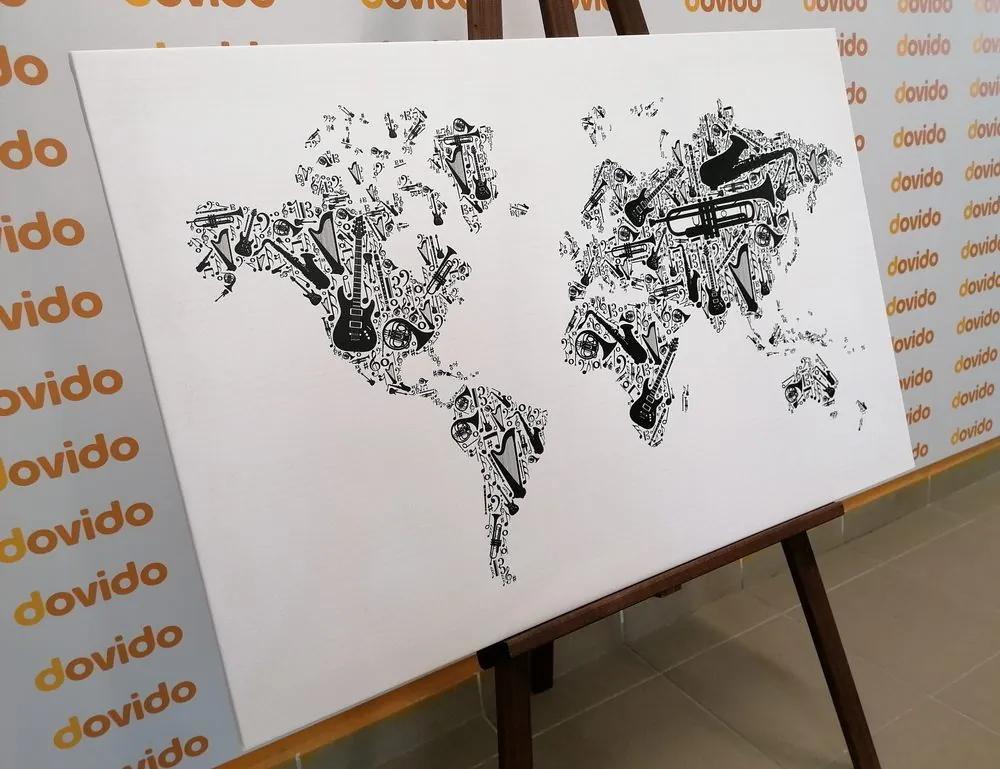 Εικόνα μουσικός χάρτης του κόσμου σε αντίστροφη μορφή - 90x60