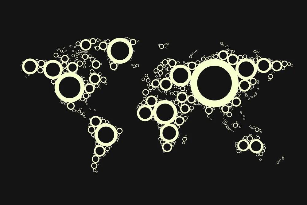 Εικόνα σε παγκόσμιο χάρτη φελλού που αποτελείται από κύκλους σε αντίστροφη μορφή - 120x80  flags