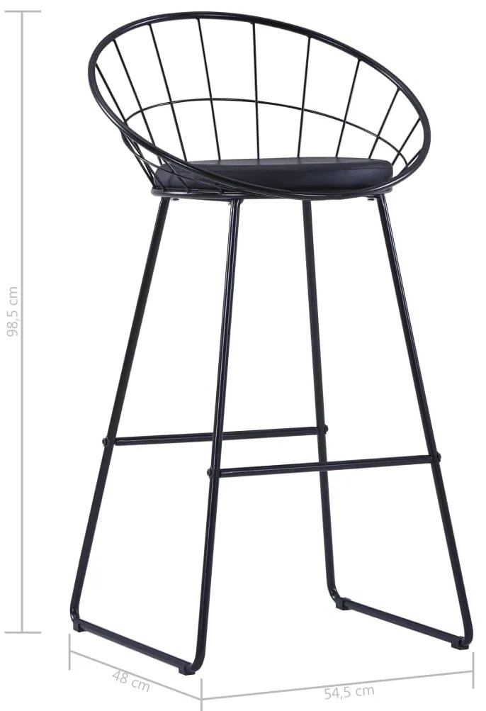 vidaXL Καρέκλες Μπαρ 2 τεμ. Μαύρες από Συνθετικό Δέρμα