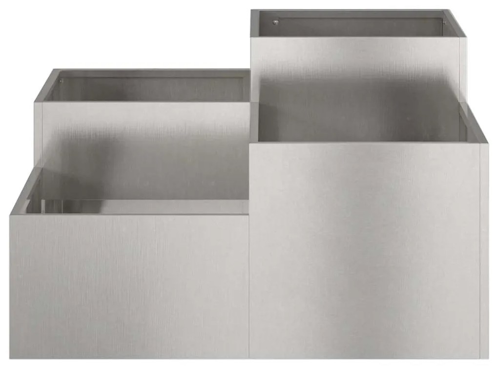 vidaXL Κηπευτικό Δοχείο 100 x 100 x 48 εκ από ανοξείδωτο ατσάλι