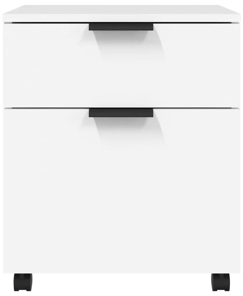Κινητό Ντουλάπι Αρχείων Λευκό 45 x 38 x 54 εκ. Επεξ. Ξύλο Ρόδες - Λευκό
