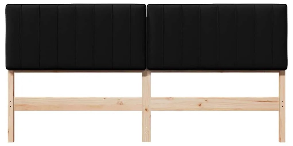 vidaXL Ταπετσαρισμένο κεφαλάρι με κεφαλάρι Καφέ και Μαύρο 200 cm