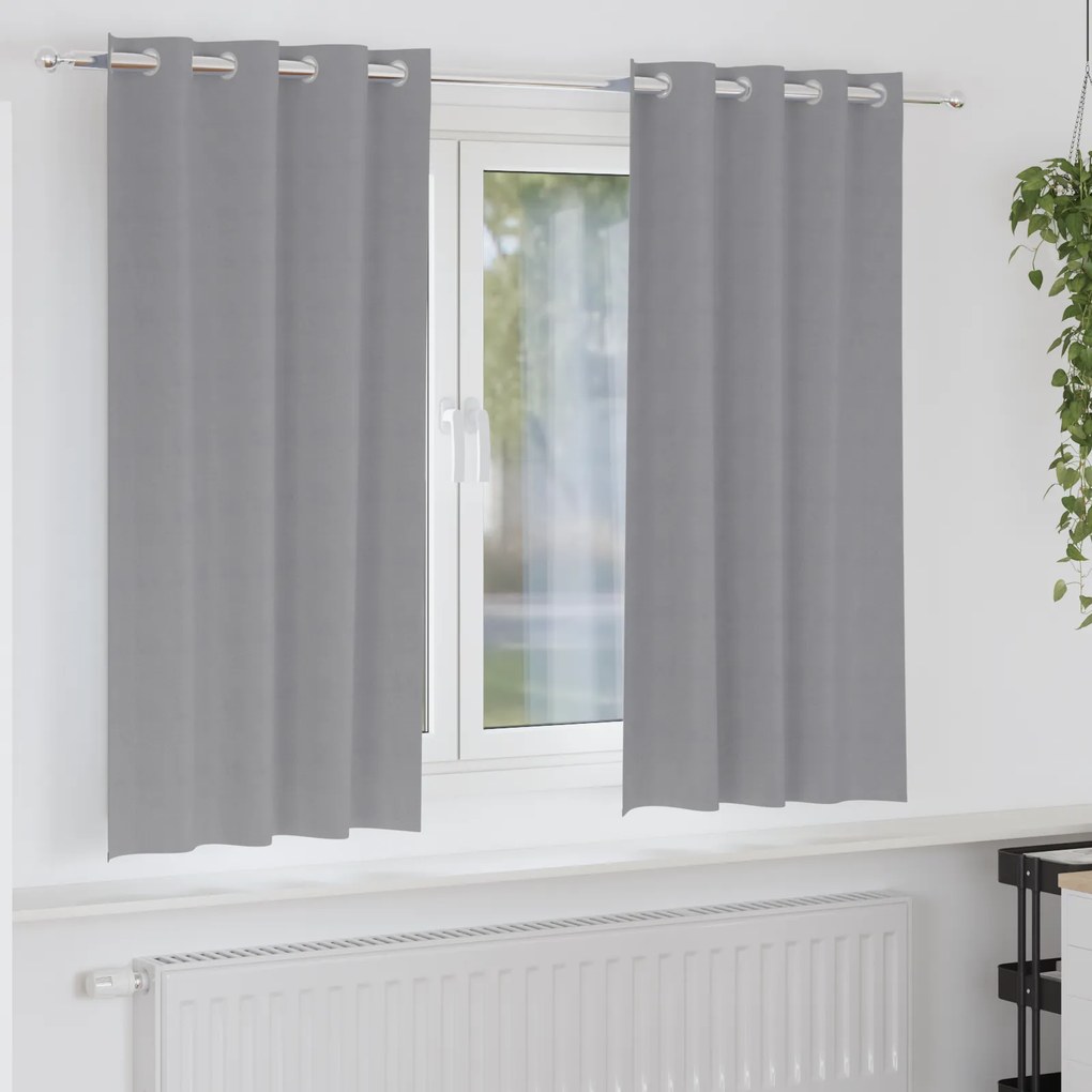 vidaXL Κουρτίνες 2 pcs Ανοιχτό γκρι 175 x 140 εκ. Πολυεστέρας