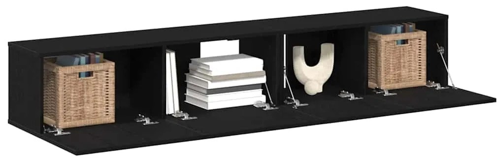 vidaXL Σετ επίπλου τηλεόρασης 2 pcs Μαύρη δρυς 100 x 30 x 30 cm