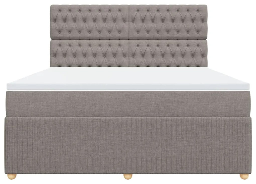 vidaXL Κρεβάτι Boxspring με Στρώμα Taupe 180x200 εκ. Υφασμάτινο