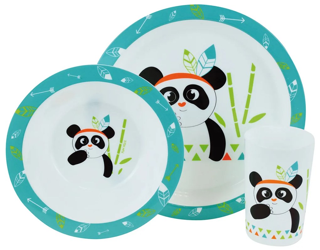 Παιδικό Σετ Φαγητού 3τμχ Ango Indian Panda