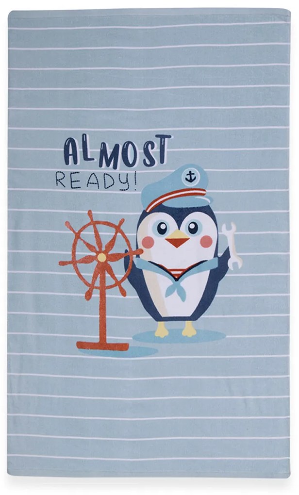 Παιδική Πετσέτα Θαλάσσης (70x120) Nef-Nef Homeware Penguin L.Blue