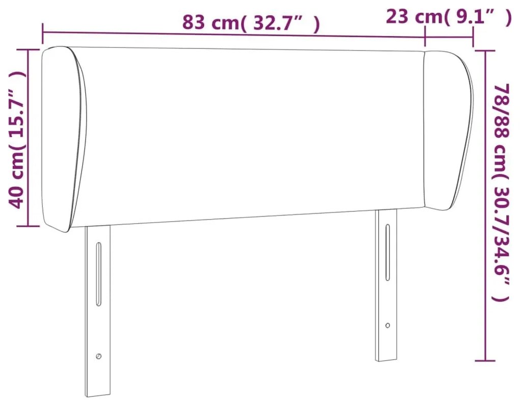 Κεφαλάρι με Πτερύγια Λευκό 83 x 23 x 78/88 εκ. Συνθετικό δέρμα - Λευκό