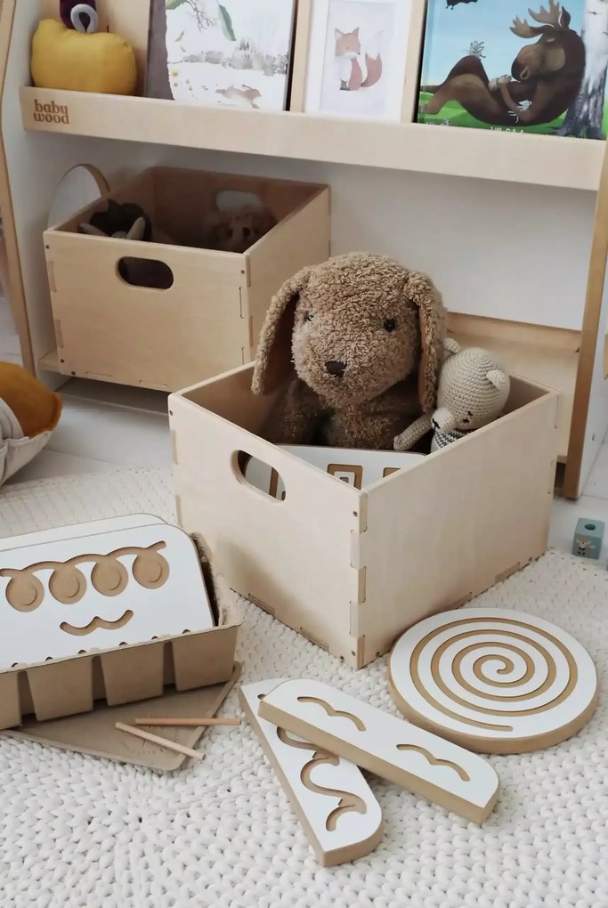 Βιβλιοθήκη Montessori με 2 Κουτιά Αποθήκευσης BabyWood