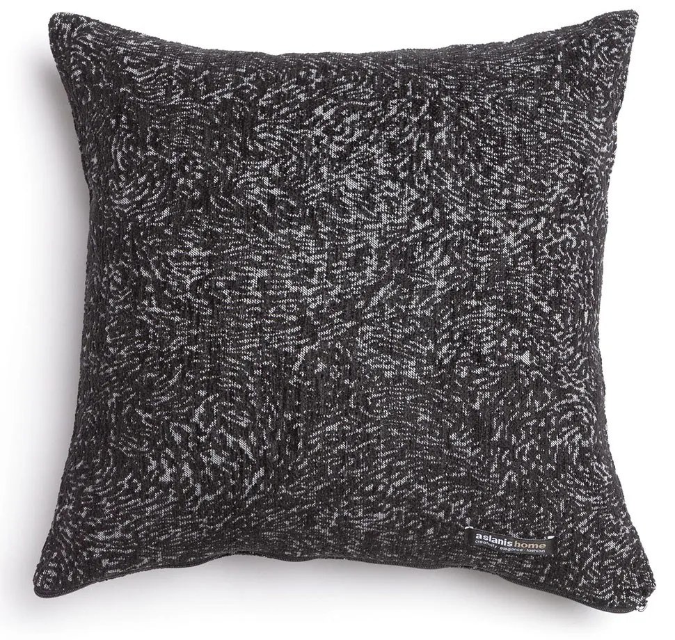 Μαξιλαροθήκη Διακοσμητική Parnassos Classic Black-Grey Aslanis Home 45X45 Βαμβάκι-Chenille