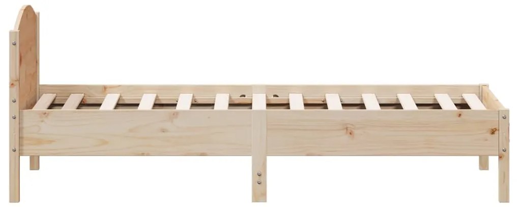 vidaXL Σκελετός Κρεβατιού Χωρίς Στρώμα 75x190 εκ Μασίφ Ξύλο Πεύκου