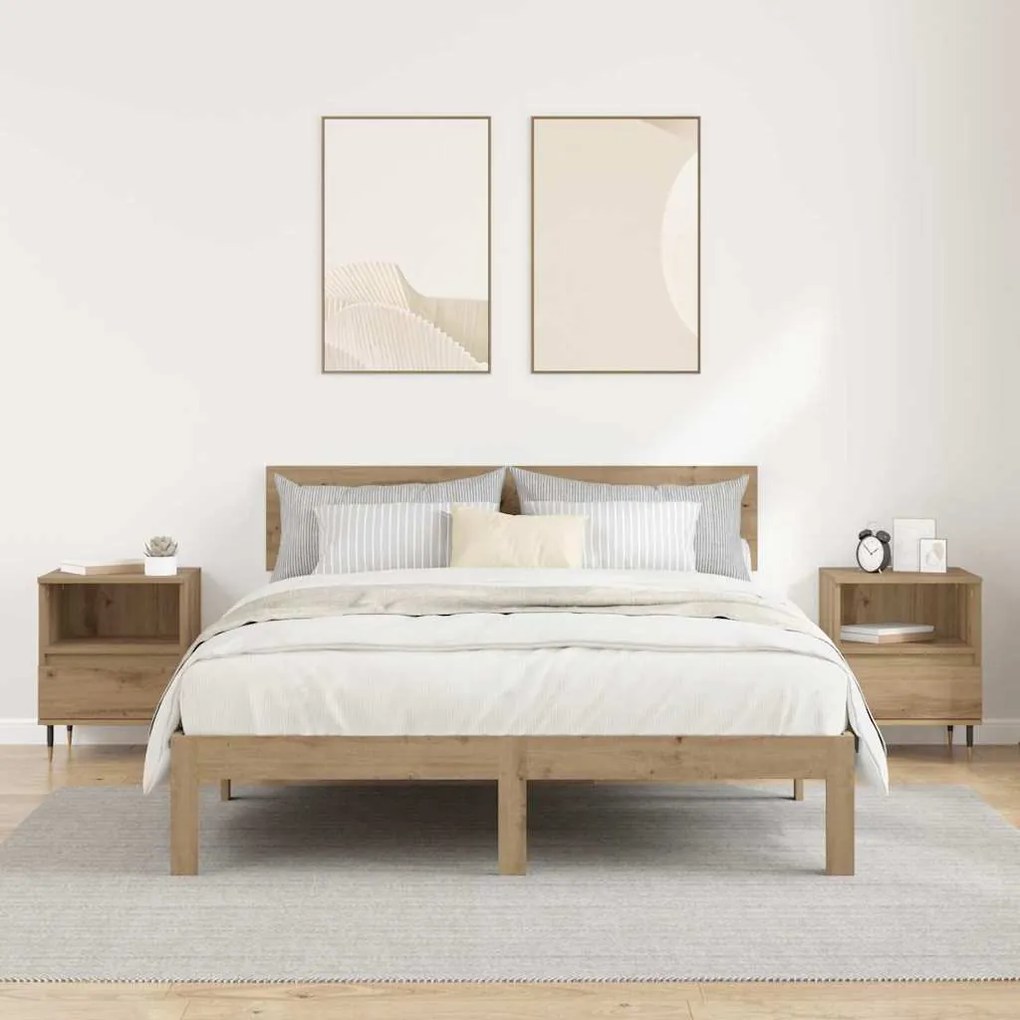 vidaXL Κομοδίνο 2 pcs Artisan Oak 40 x 35 x 50 εκ. Επεξεργασμένο ξύλο