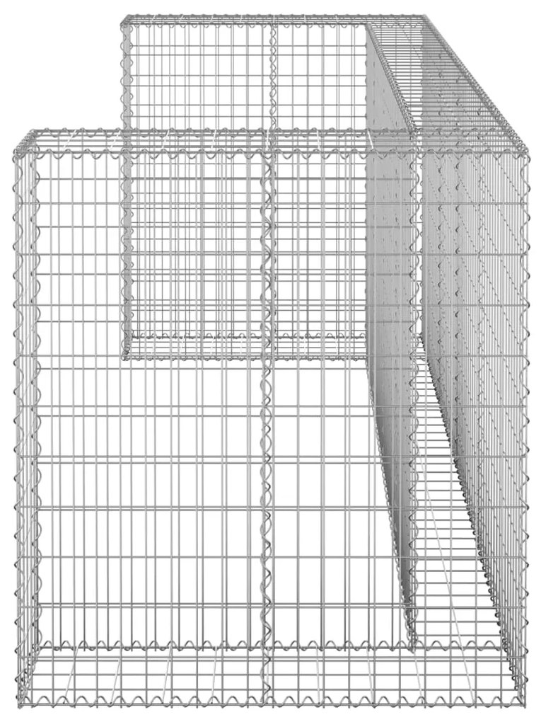 vidaXL Συρματοκιβώτιο Τοίχος για Κάδους 254x100x110 εκ Γαλβαν. Χάλυβας