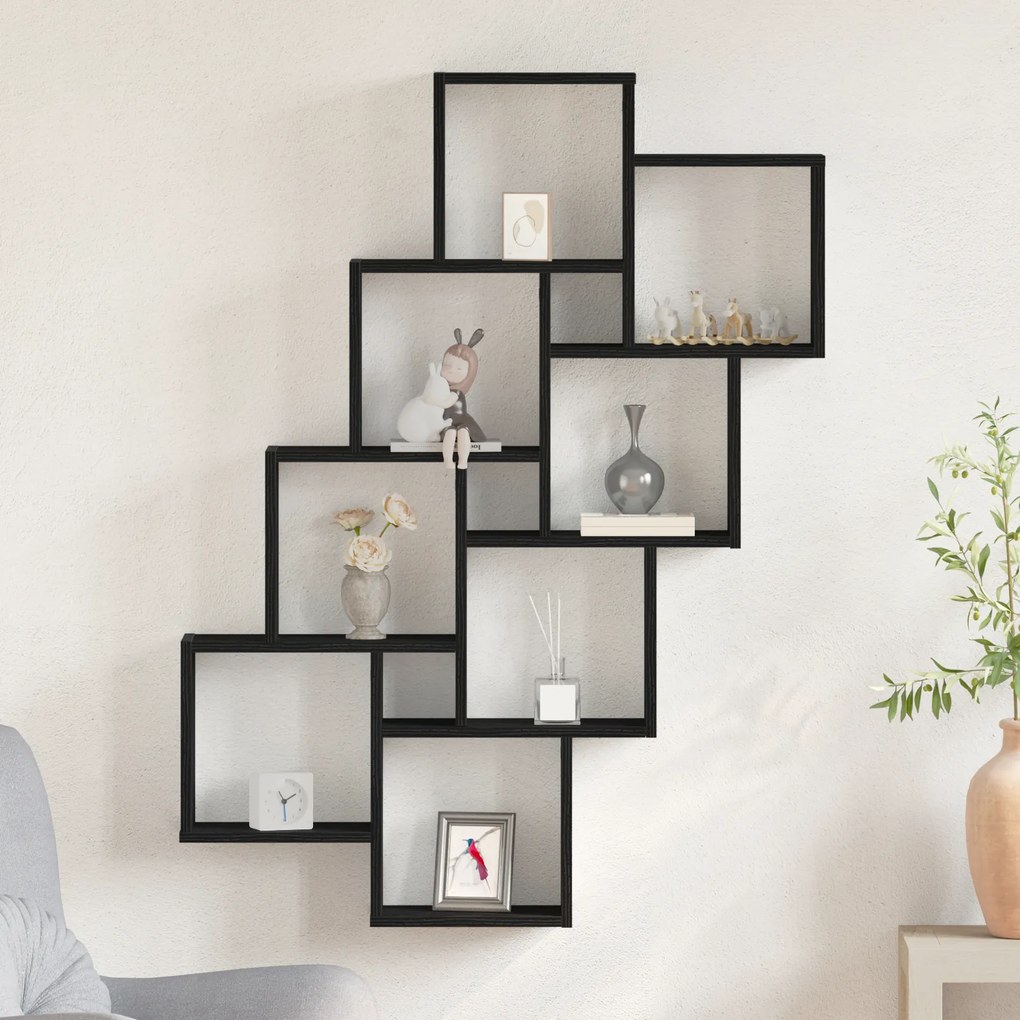 vidaXL Τοίχος Ντουλάπι Μαύρης Δρυς 90x15x119,5 εκ Επεξεργασμένο Ξύλο
