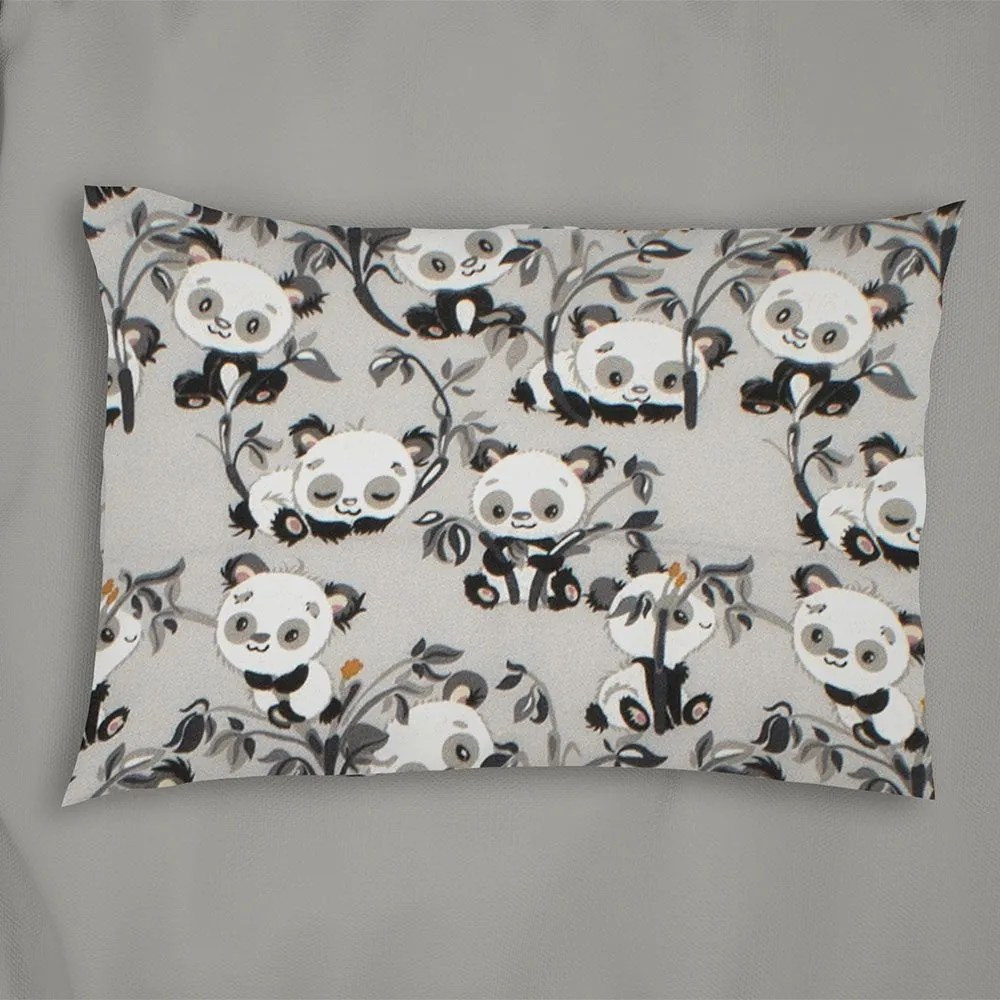 Μαξιλαροθήκη Παιδική Panda Bear 96 Grey DimCol 50Χ70 100% Cotton Flannel