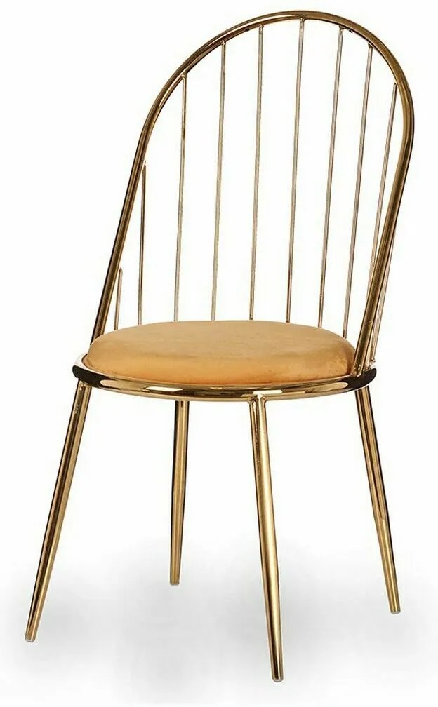 Καρέκλα Gift Decor Χρυσό Μουστάρδα πολυεστέρας Σίδερο 48 x 95,5 x 48 cm Μπάρες (x2)