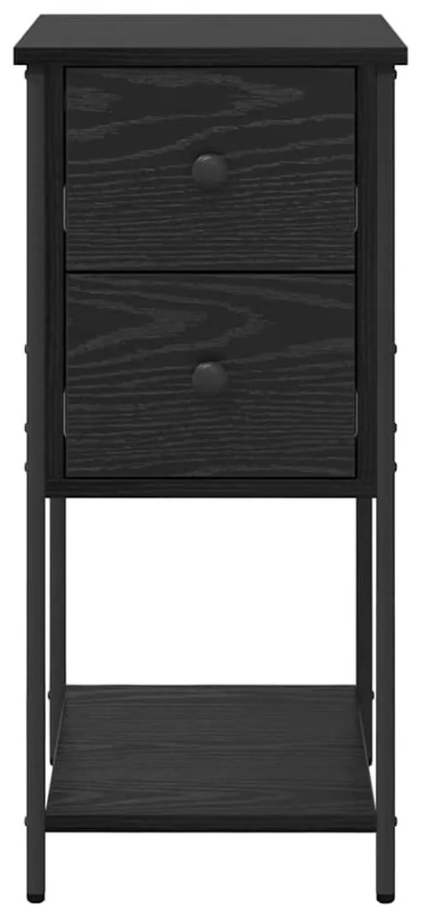 vidaXL Κομοδίνο Μαύρη δρυς 32 x 42 x 70 εκ Επεξεργασμένο ξύλο