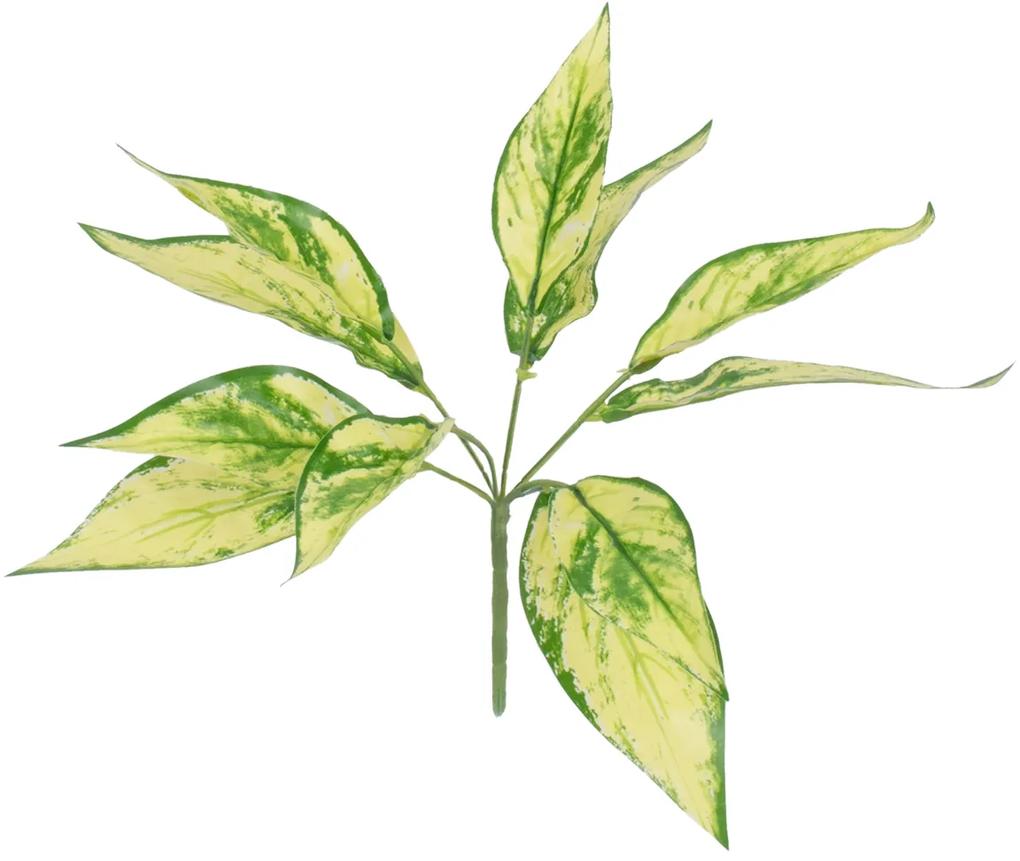 GloboStar® AUCUBA 78223 Τεχνητό Φυτό Κηληδωμένη Δάφνη - Μπουκέτο Διακοσμητικών Φυτών - Κλαδιών με Φύλλωμα Πράσινο - Κίτρινο Υ25cm