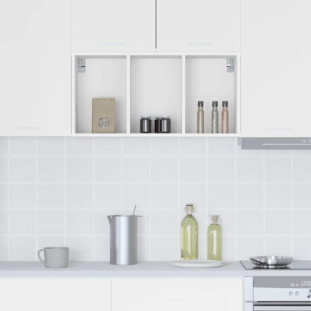 vidaXL Κρεμαστό ντουλάπι Λευκό 40 x 29,5 x 80 εκ. Επεξεργασμένο ξύλο