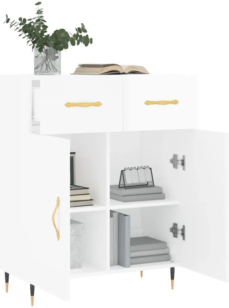 vidaXL Ντουλάπι Γυαλιστερό Λευκό 69,5x34x90 εκ. Επεξεργασμένο Ξύλο