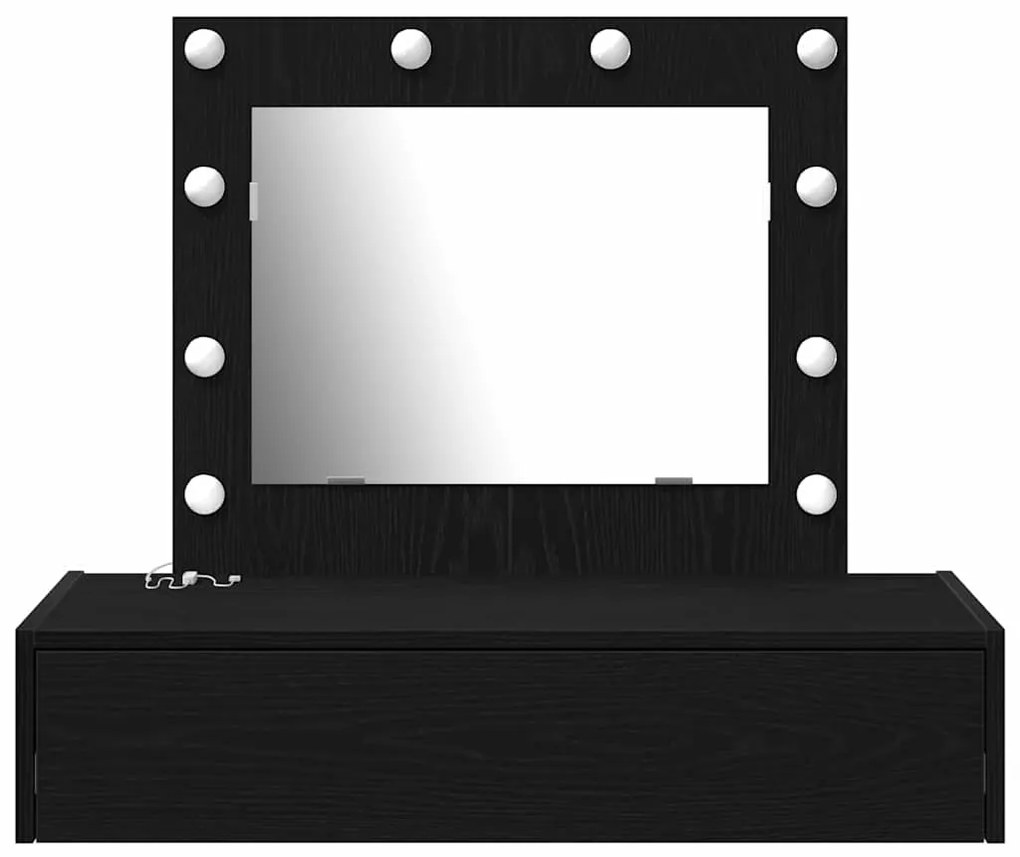 vidaXL Τραπέζι περιποίησης Μαύρο 83 x 40 x 70 εκ Επεξεργασμένο ξύλο