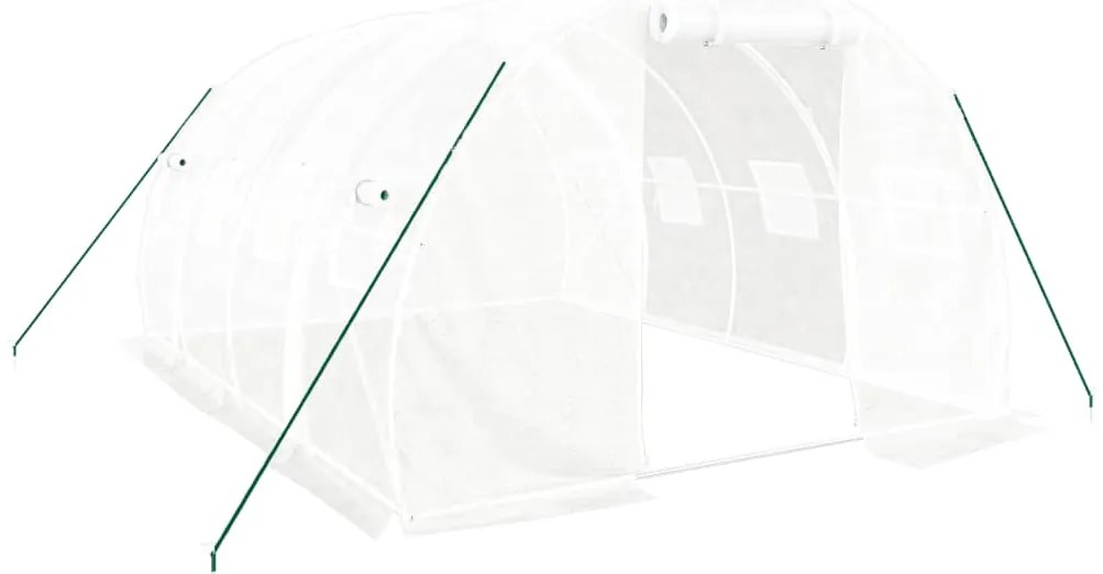vidaXL Θερμοκήπιο με Ατσάλινο Σκελετό Λευκό 12 τ.μ. 4 x 3 x 2 μ.