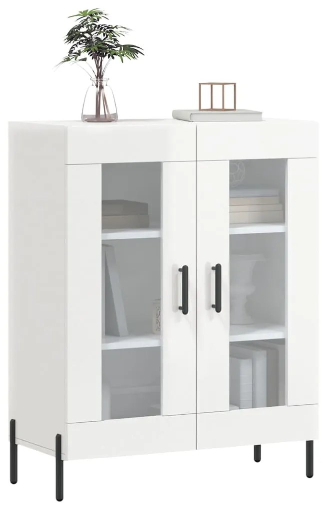 vidaXL Ντουλάπι Γυαλιστερό Λευκό 69,5x34x90 εκ. Επεξεργασμένο Ξύλο