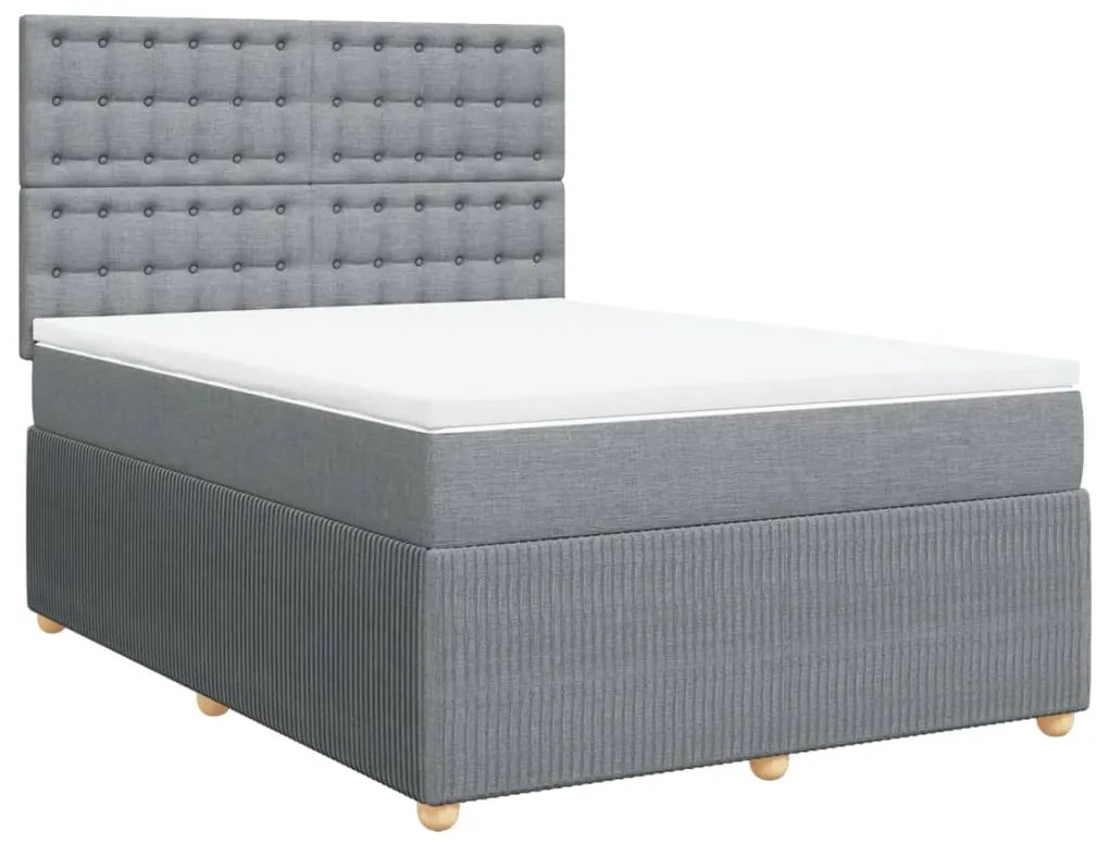 ΚΡΕΒΑΤΙ BOXSPRING ΜΕ ΣΤΡΩΜΑ ΑΝΟΙΧΤΟ ΓΚΡΙ 140X200 ΕΚ. ΥΦΑΣΜΑΤΙΝΟ 3292093