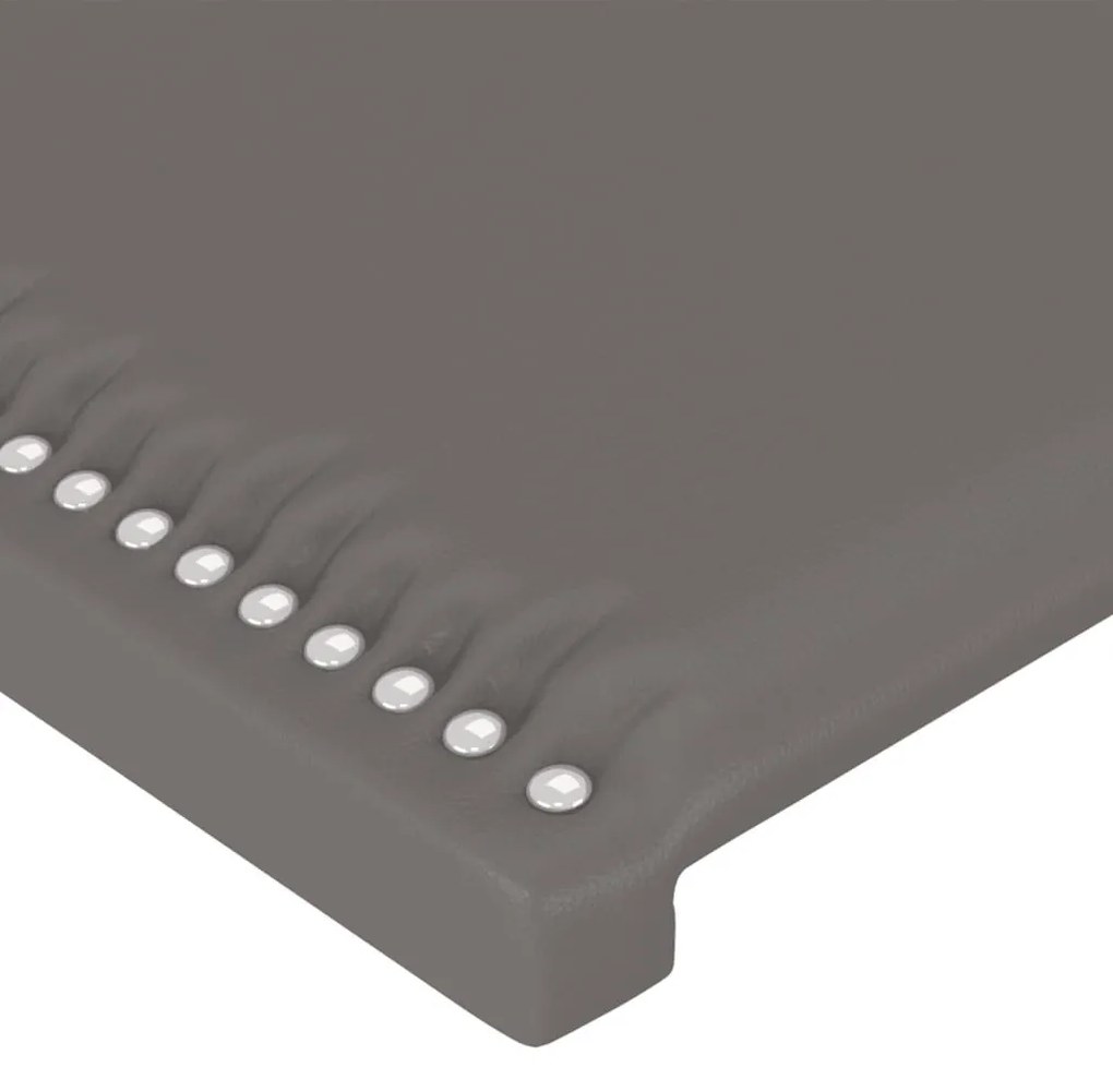 Κεφαλάρι Κρεβατιού LED Γκρι 83x16x118/128 εκ. Συνθετ. Δέρμα - Γκρι