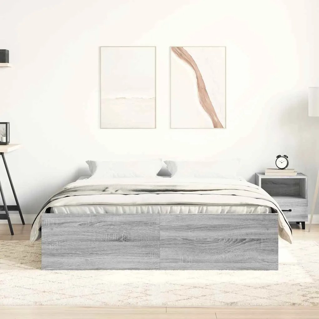 vidaXL Πλαίσιο Κρεβατιού Γκρι Sonoma 160 x 200 εκ.