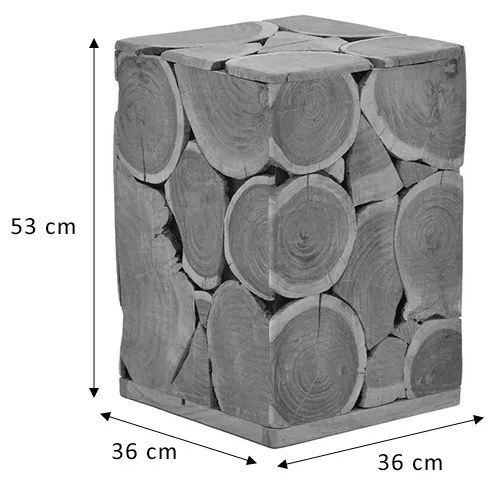 Σκαμπό Jaret pakoworld μασίφ ξύλο ακακίας φυσικό 36x36x53εκ (1 τεμάχια)