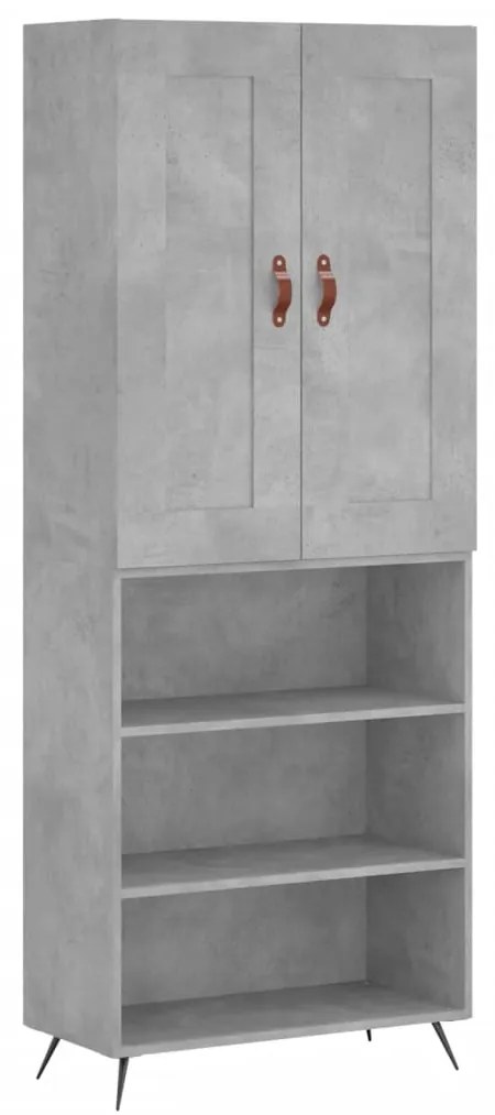 vidaXL Ντουλάπι Γκρι Σκυροδέματος 69,5x34x180 εκ. Επεξεργασμένο Ξύλο