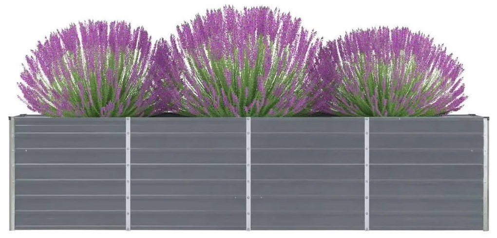 vidaXL Ζαρντινιέρα Ψηλή Γκρι 320 x 40 x 77 εκ. Γαλβανισμένος Χάλυβας