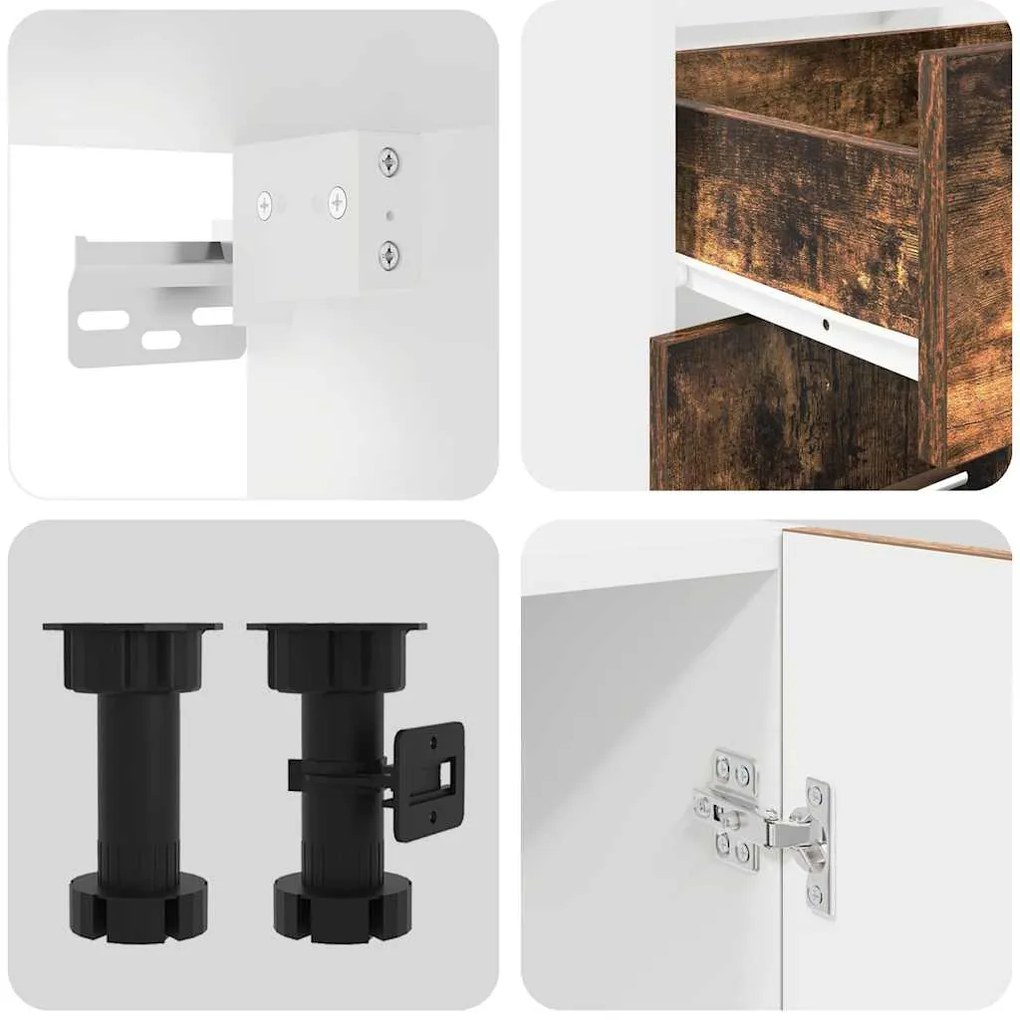 vidaXL Σετ Ντουλάπια Κουζίνας με συρτάρι Lyon 8 pcs Καπνιστή δρυς