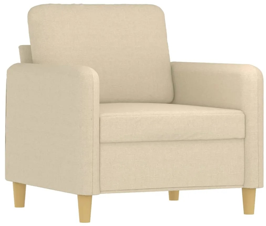 vidaXL Πολυθρόνα Κρεμ 60 εκ. Υφασμάτινη