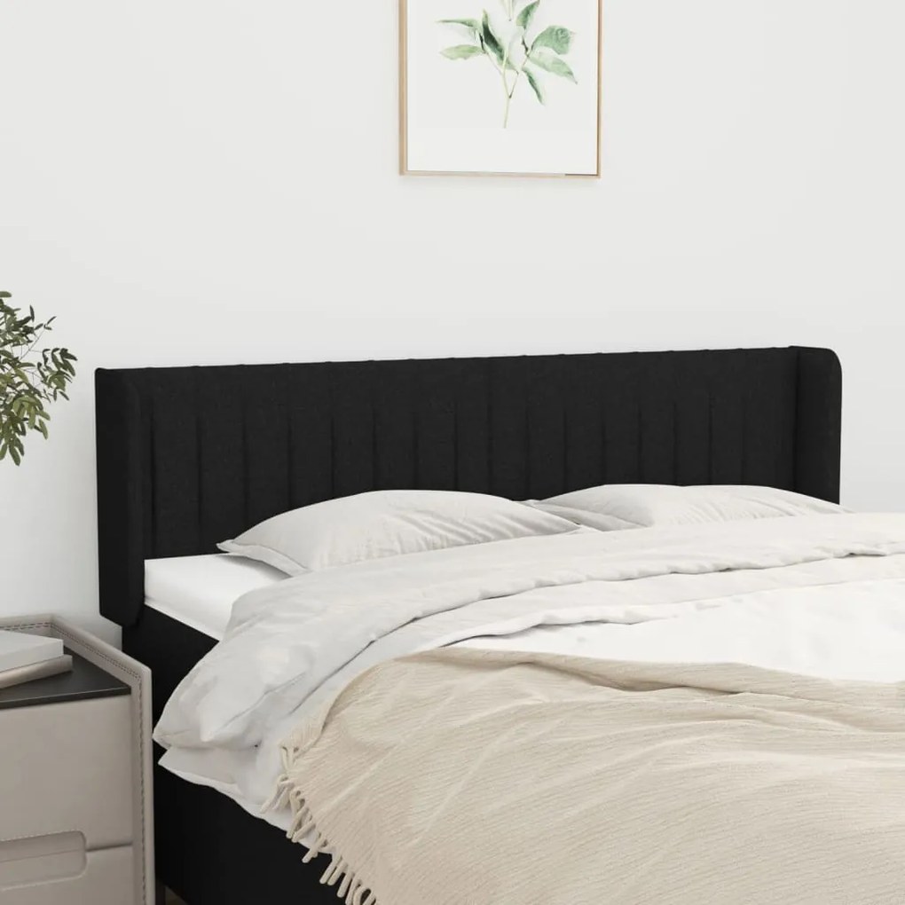 vidaXL Κεφαλάρι με Πτερύγια Μαύρο 147x16x78/88 εκ. Υφασμάτινο