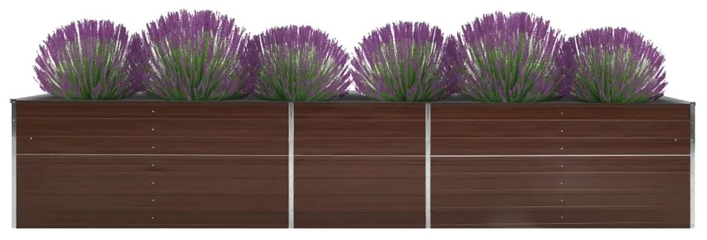 vidaXL Ζαρντινιέρα Υπερυψωμένη Καφέ 400x80x45 εκ. Γαλβαν. Χάλυβας