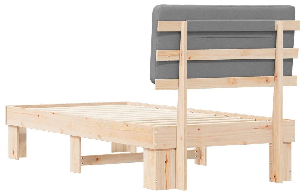 vidaXL Σκελετός Κρεβατιού με Επενδεδυμένο Κεφαλάρι Ανοιχτό γκρι