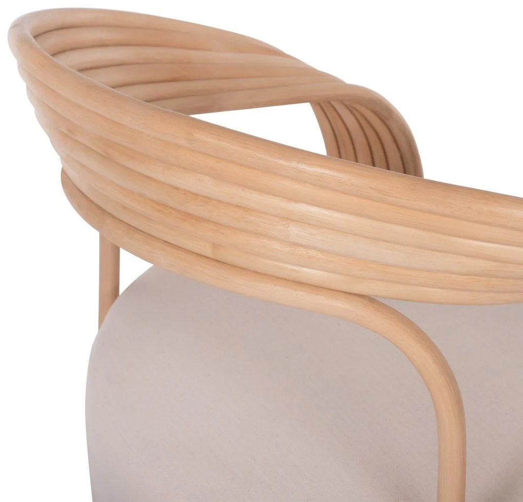 Πολυθρόνα DUCHESS C9478 Φυσικό Rattan με Εκρού Μαξιλάρι 81x59x70Y εκ. 81x59x70 εκ.