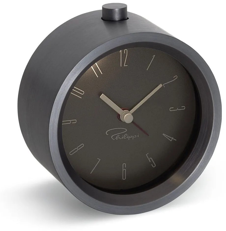 Επιτραπέζιο Ρολόι Με Ξυπνητήρι Tempus - A1 183015 9,4cm Black Philippi Αλουμίνιο