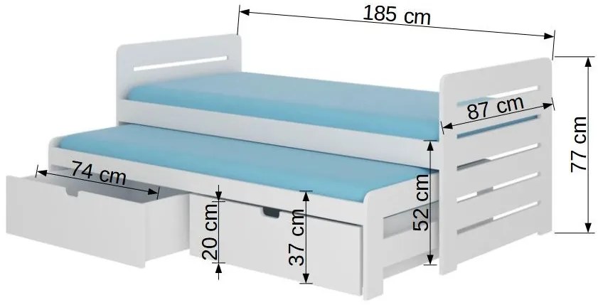 Κρεβάτι παιδικό Mirko-180 x 80-Με προστατευτικό-Fusiko Skouro