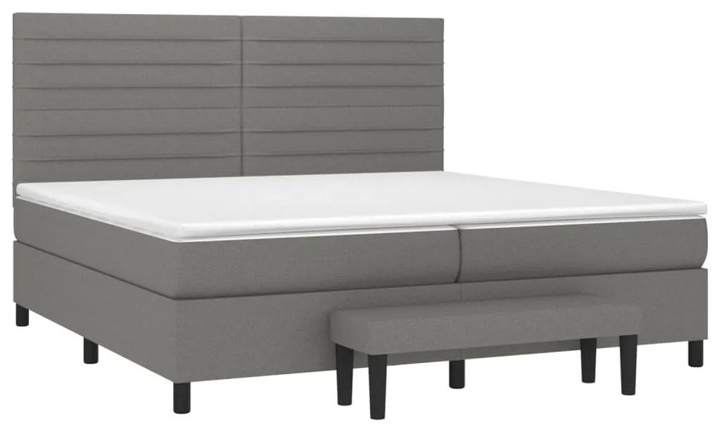 ΚΡΕΒΑΤΙ BOXSPRING ΜΕ ΣΤΡΩΜΑ ΣΚΟΥΡΟ ΓΚΡΙ 200X200 ΕΚ. ΥΦΑΣΜΑΤΙΝΟ 3136702