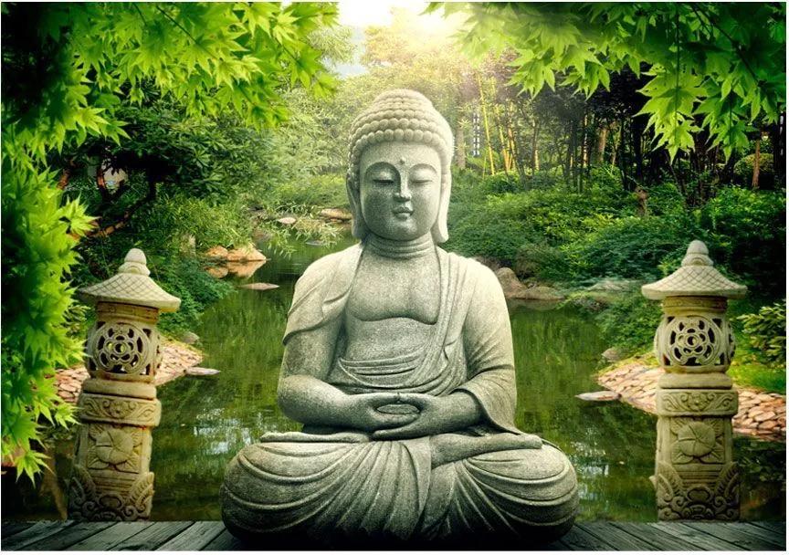 Αυτοκόλλητη φωτοταπετσαρία - Buddha's garden - 98x70